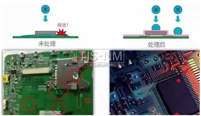 電路板表面三防處理前后對(duì)比 電路板表面三防處理前后對(duì)比